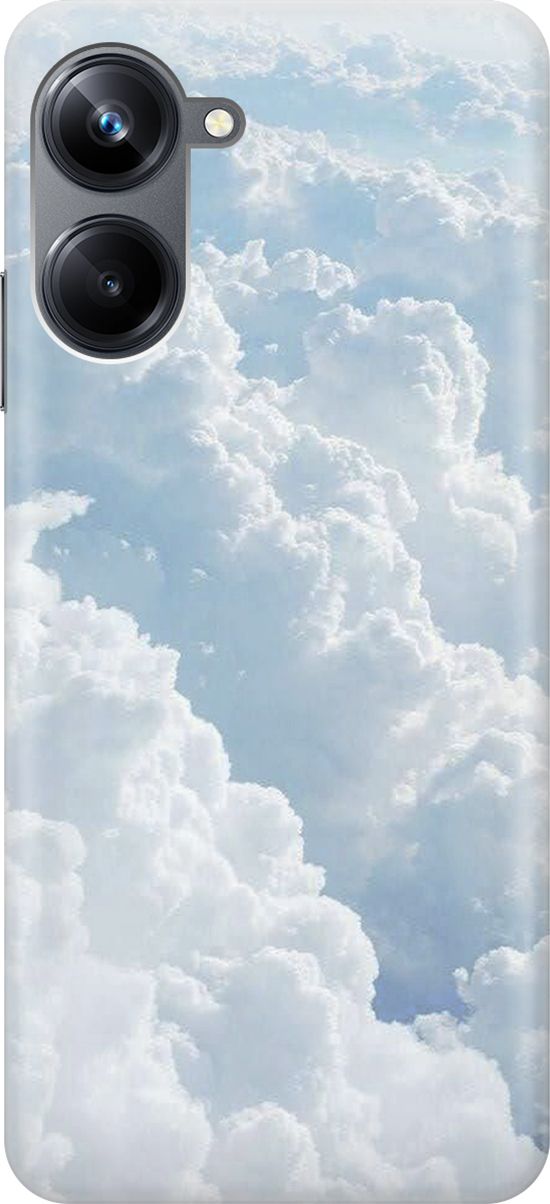 

Силиконовый чехол на Realme 10 Pro "Кучевые облака", Белый;голубой, 158594