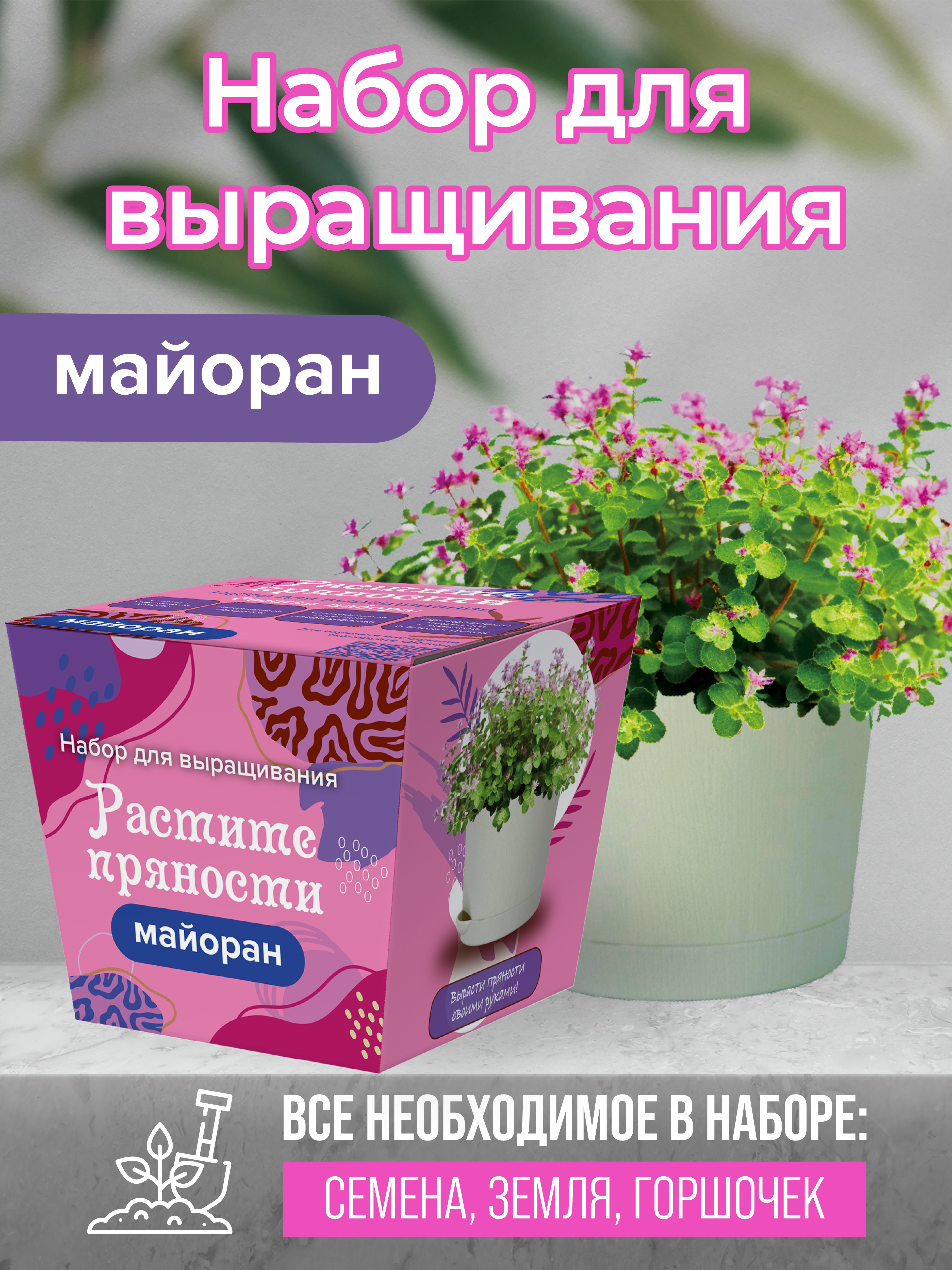 Набор для выращивания ЭкоКлуб  4610178672952 Майоран