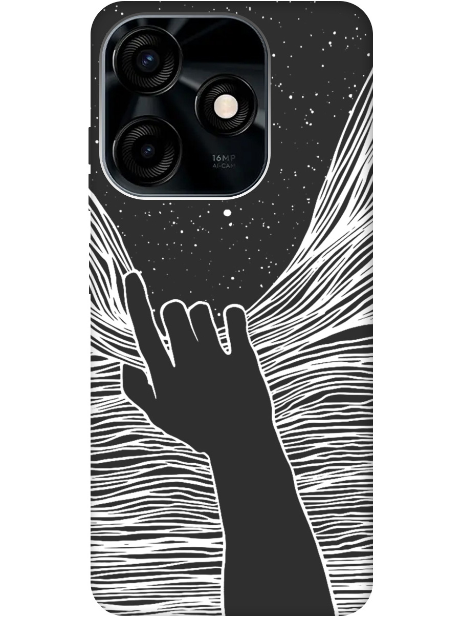 

Силиконовый чехол на Tecno Spark 10 / 10C с рисунком "Рука и нити" Soft Touch черный, 20000766