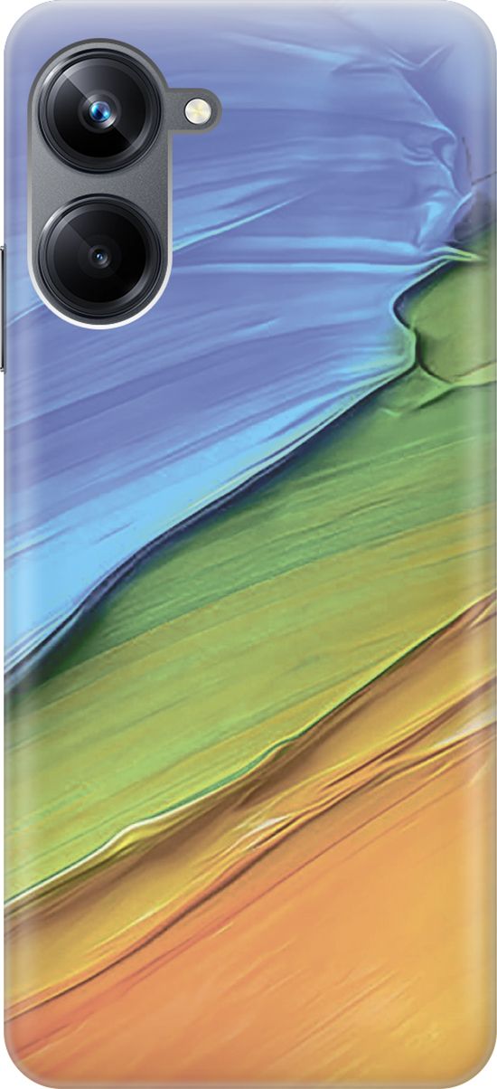 

Силиконовый чехол на Realme 10 Pro "Желто-синие ткани", Голубой;оранжевый, 158596