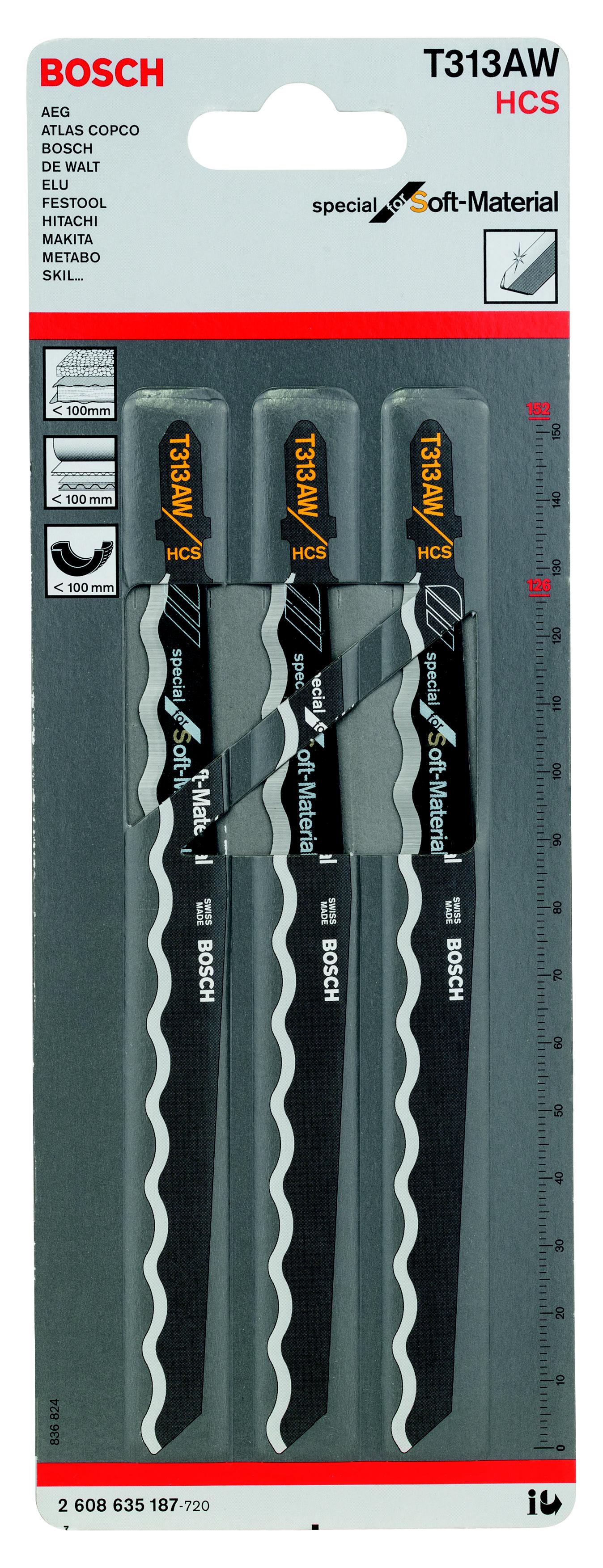 

Пилки для лобзика BOSCH T313AW (2608635187), T313AW (2608635187)