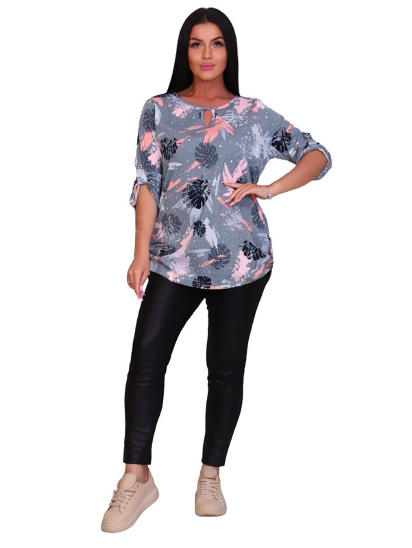 

Блуза женская New Life jersey 102-123 серая 50 RU, 102-123