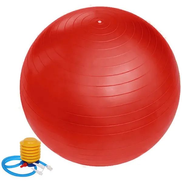 фото Мяч гимнастический фитбол sportage полумассажный 65 см 900гр (с насосом) красный