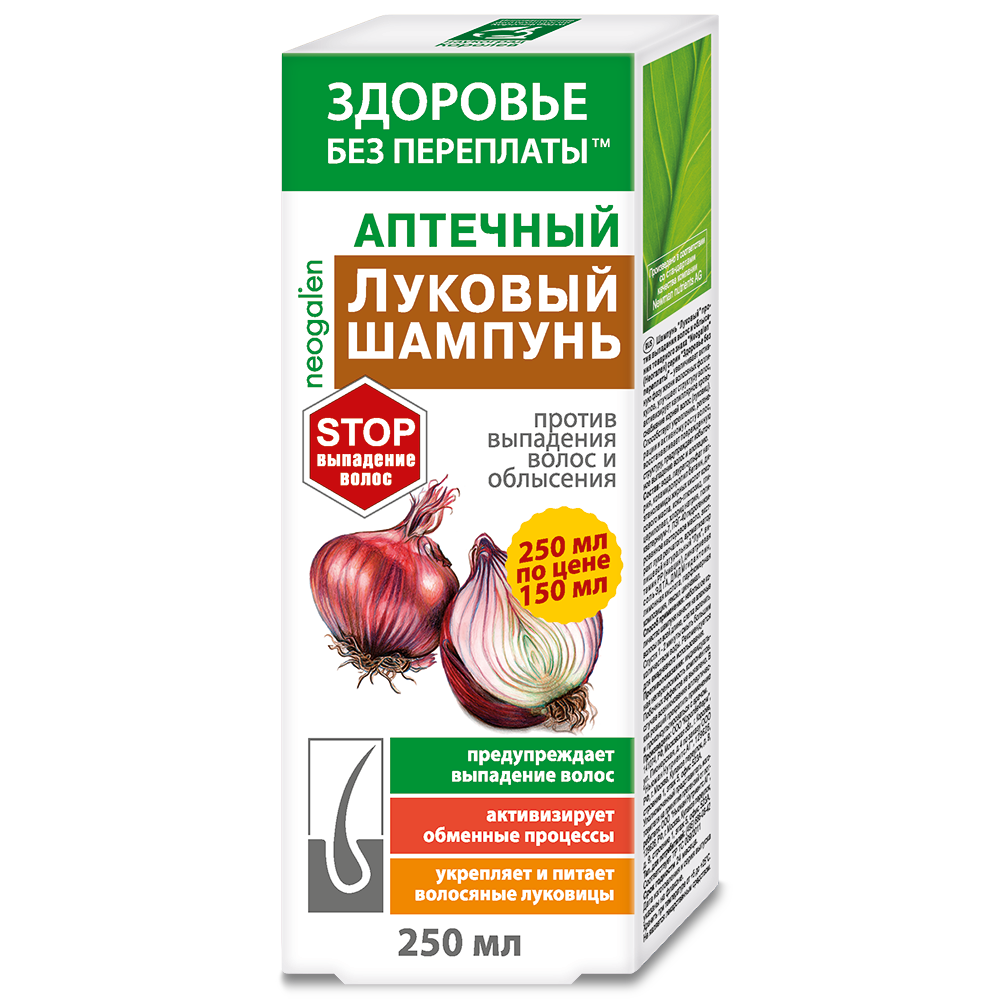Шампунь Здоровье без переплаты Луковый против выпадения волос и облысения 250мл