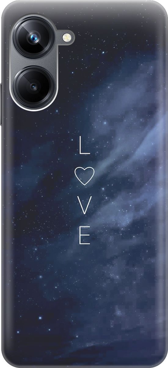 

Силиконовый чехол на Realme 10 Pro "Ночное небо и любовь", Синий;черный, 158583
