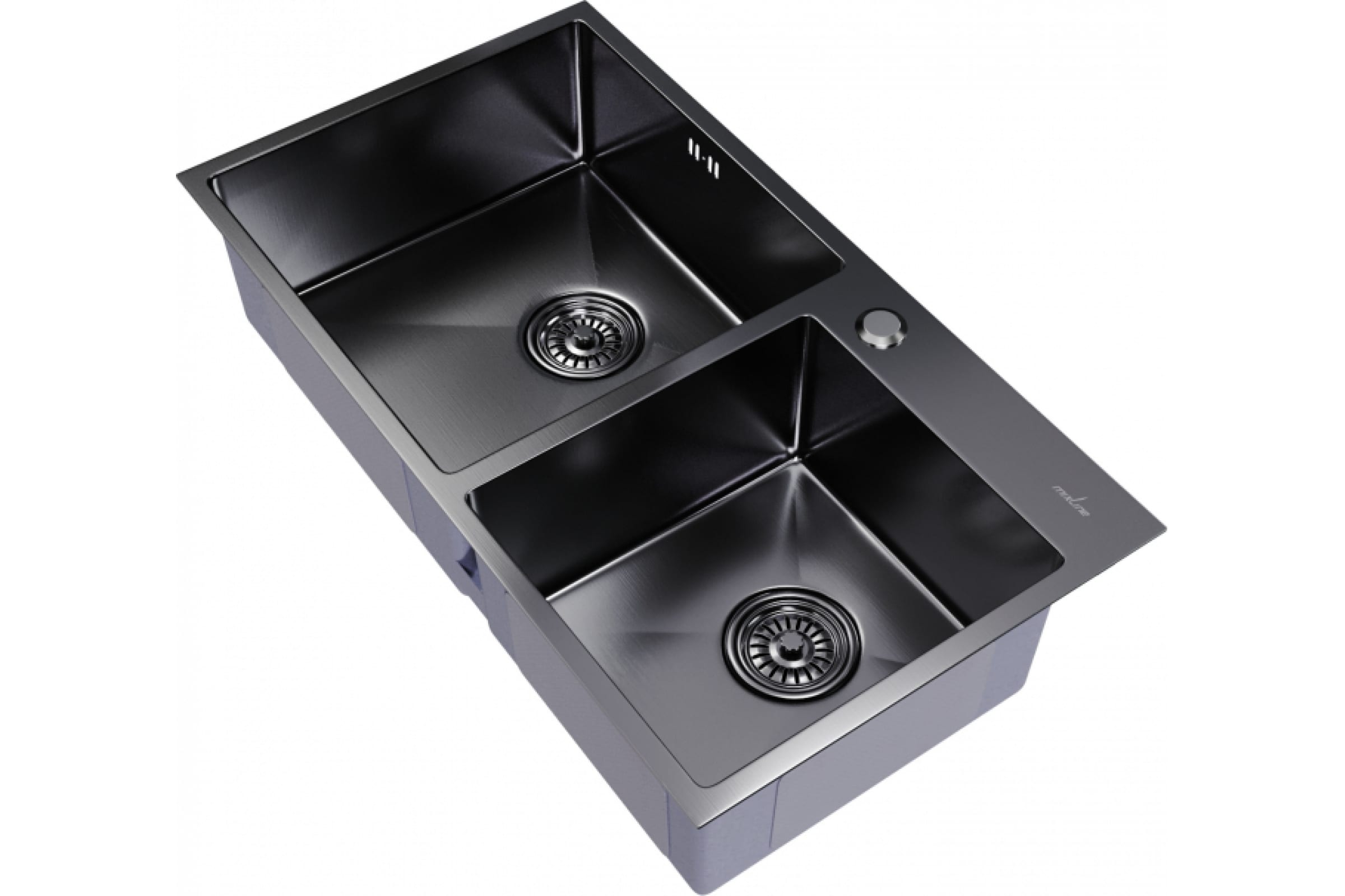 Mixline Pro (547241) Кухонная мойка настольный монтаж 72х40 с сифоном цвет черный графит кухонный гарнитур люкс 120 серый графит