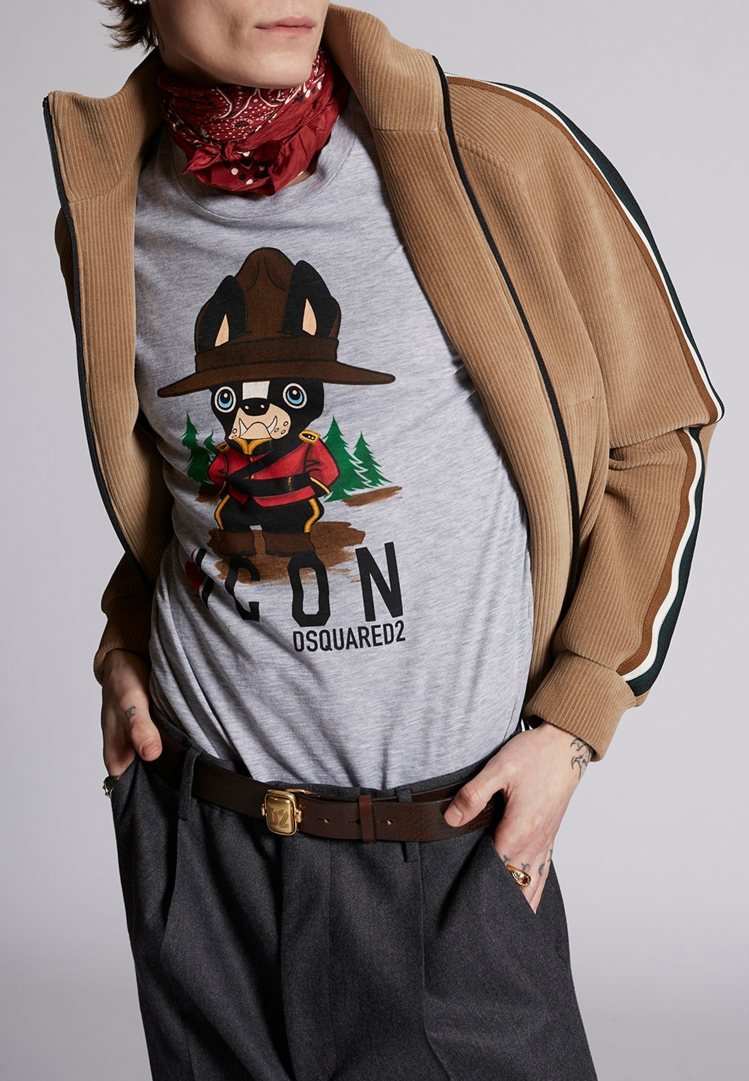 

Футболка мужская DSquared2 129239 серая XL, Серый, 129239