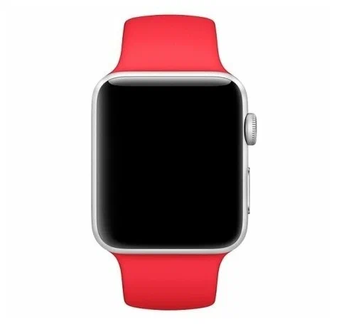 фото Ремешок силиконовый для apple watch 42/44мм (14), красный, на кнопке nobrand