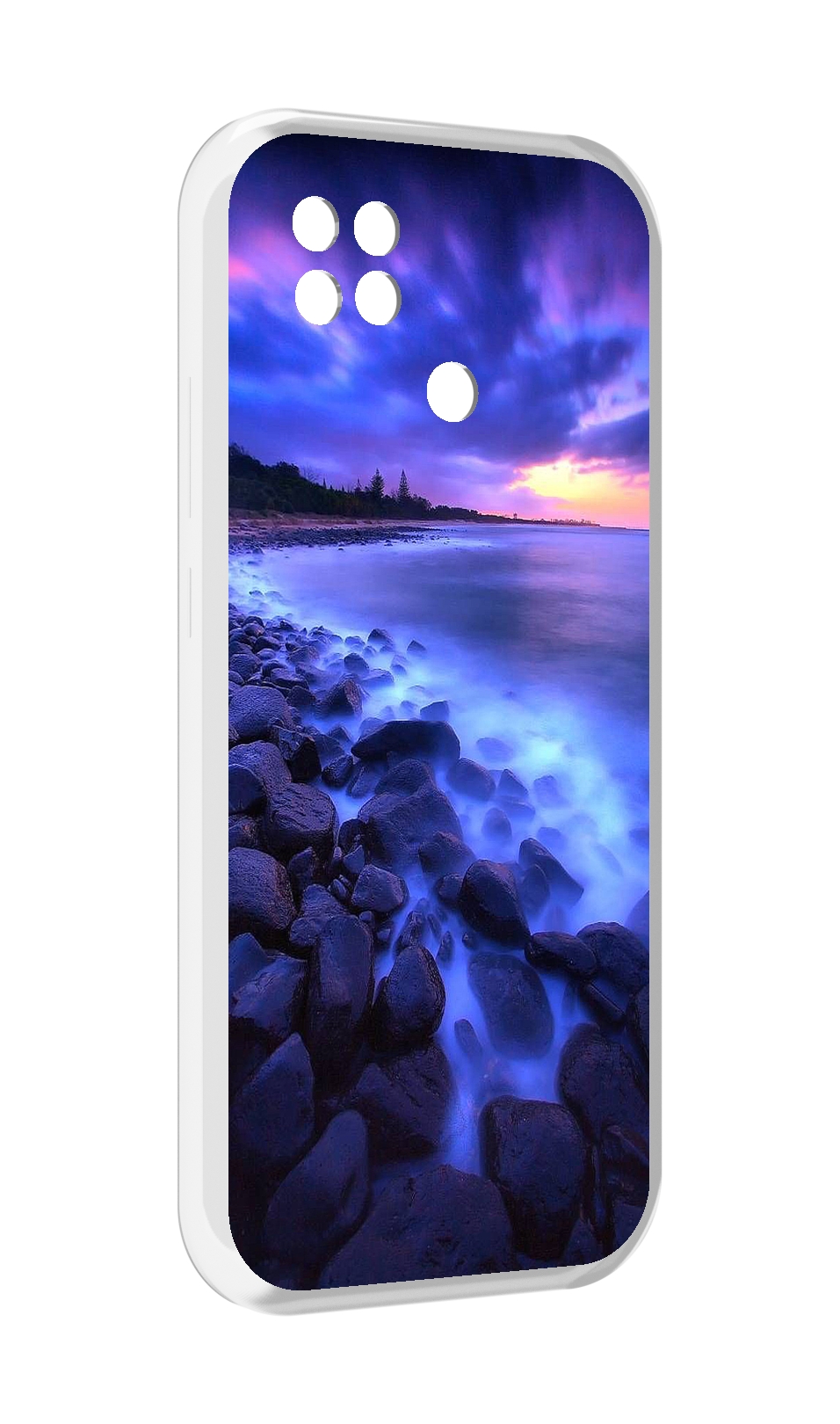 

Чехол MyPads неоновый берег для Xiaomi Poco C40, Прозрачный, Tocco