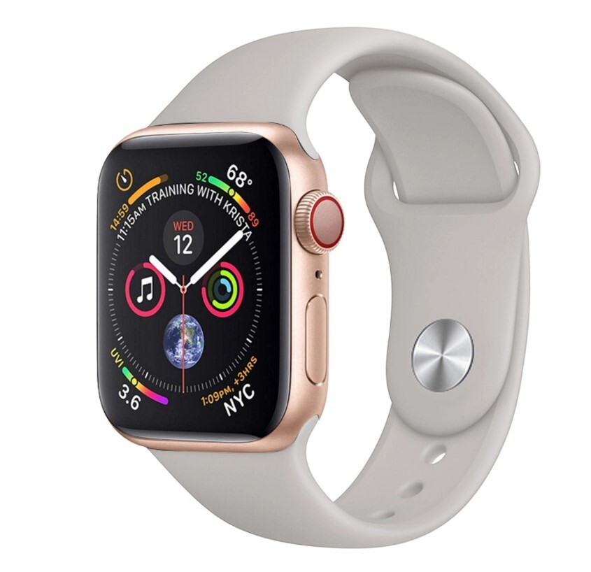 

Ремешок силиконовый для Apple Watch 42/44мм (10), каменный, на кнопке
