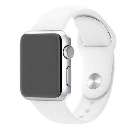 

Ремешок силиконовый для Apple Watch 38/40мм (9), белый, на кнопке
