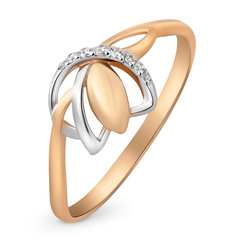 

Кольцо женское из красного золота с фианитом 585Gold 301009506, р, 301009506