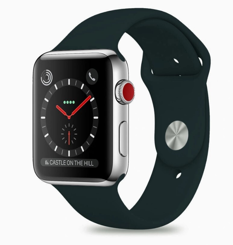 

Ремешок силиконовый для Apple Watch 38/40мм (57), сосновый зеленый, на кнопке