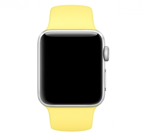 фото Ремешок силиконовый для apple watch 38/40мм (55), канареечно желтый, на кнопке nobrand