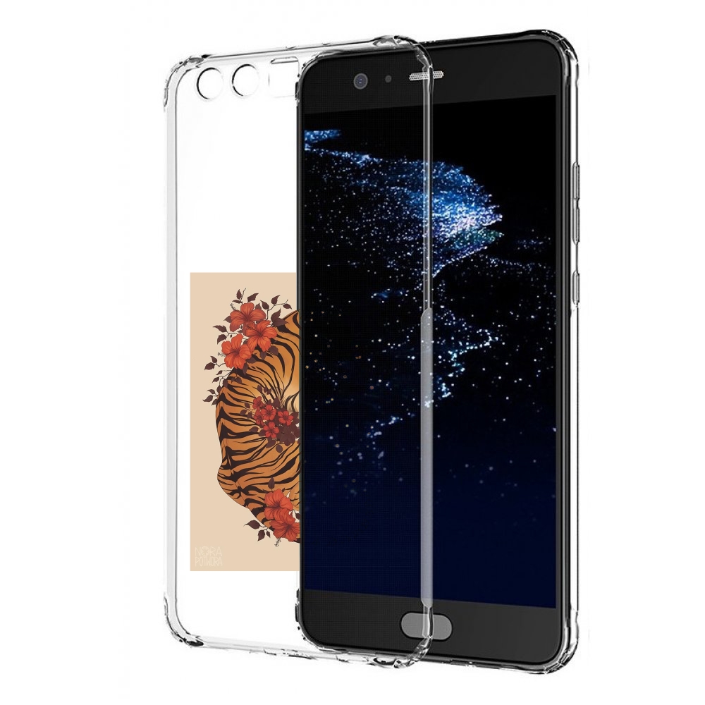 

Чехол бампер MyPads злой-тигр-с-цветами для Huawei P10 Plus прот, Прозрачный, Tocco