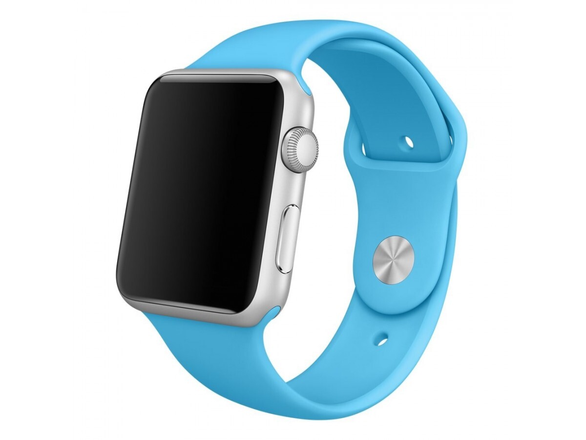 

Ремешок силиконовый для Apple Watch 38/40мм (53), васильковый, на кнопке