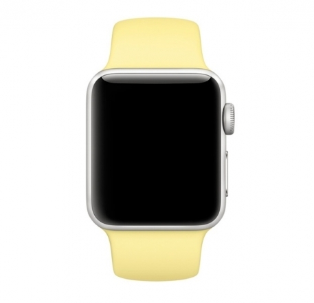 

Ремешок силиконовый для Apple Watch 38/40мм (51), бледно-желтый, на кнопке