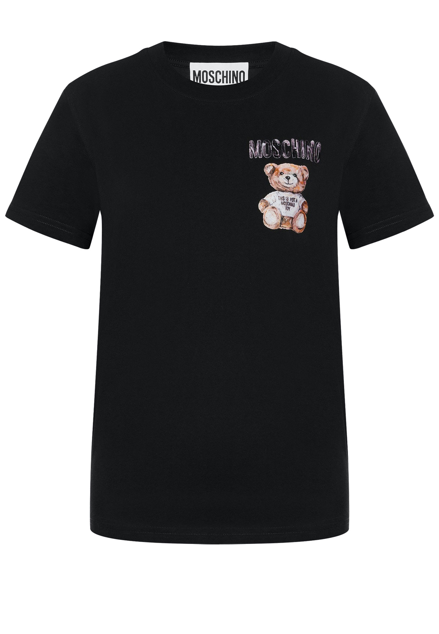 

Футболка женская MOSCHINO 131610 черная 42 IT, Черный, 131610