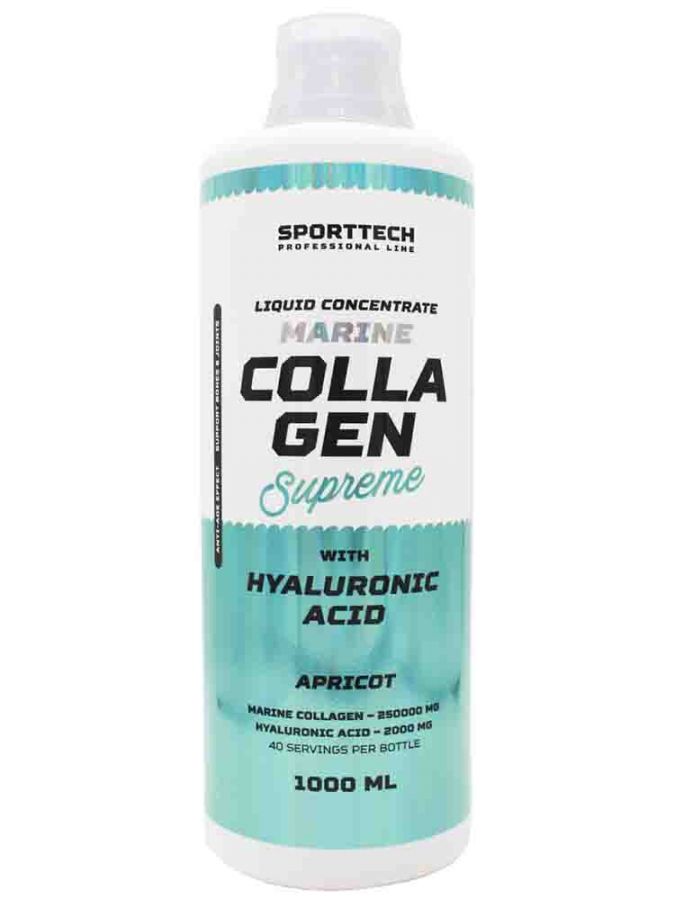 Marine Collagen Supreme with Hyaluronic acid SPORTTECH 1000 мл. абрикос