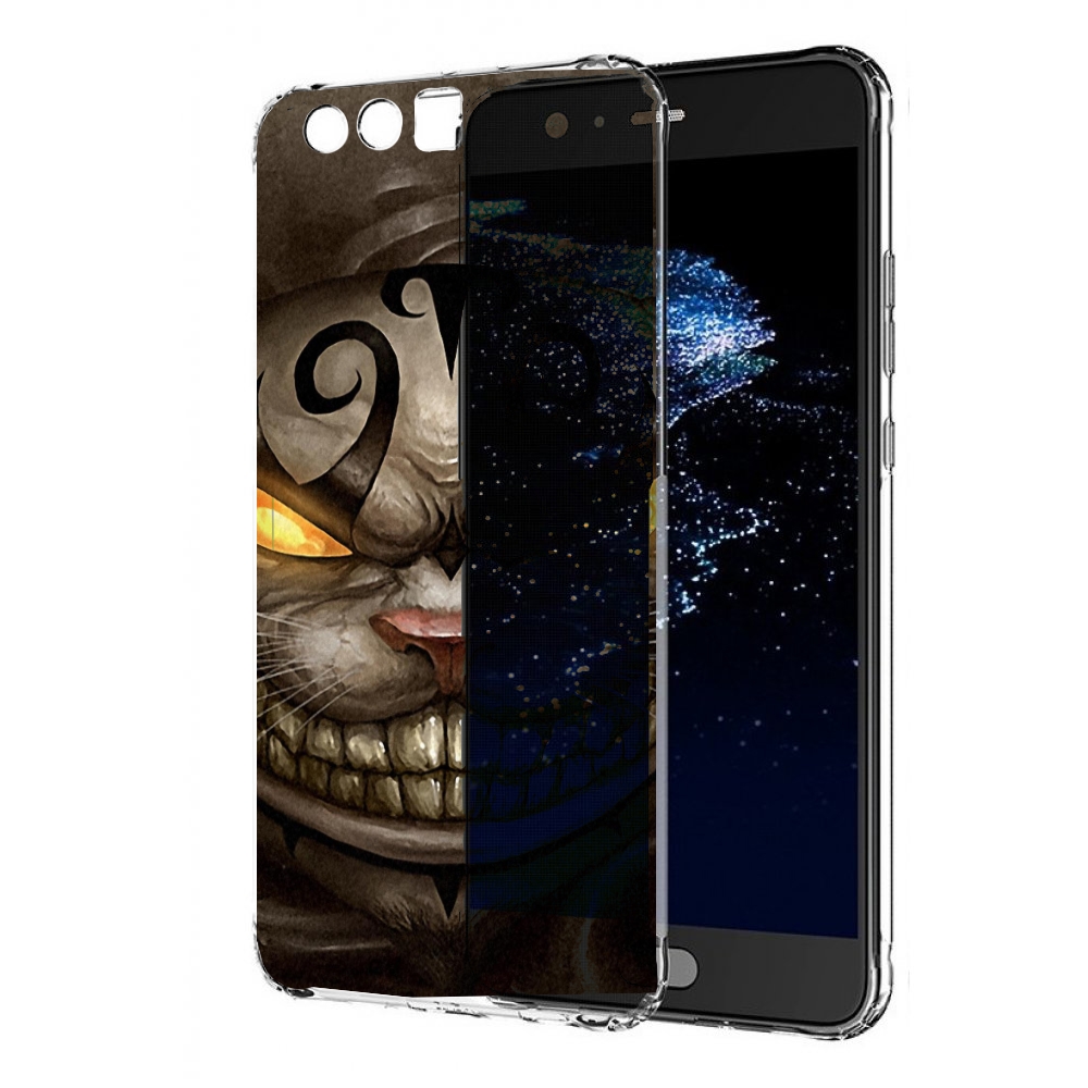 

Чехол бампер MyPads злой котик с желтыми глазами для Huawei P10, Прозрачный, Tocco