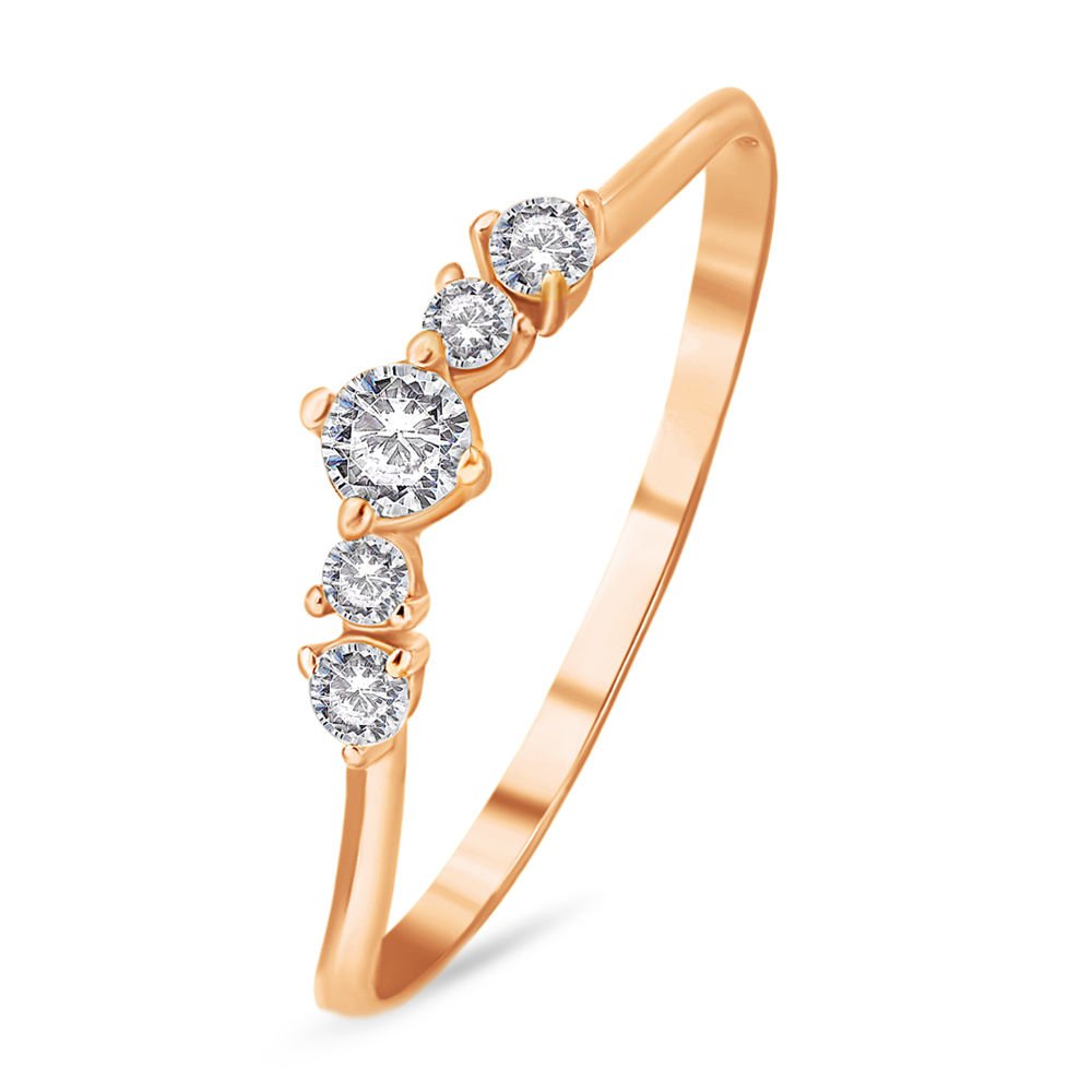 

Кольцо женское из красного золота с фианитом 585Gold 301009489, р, 301009489