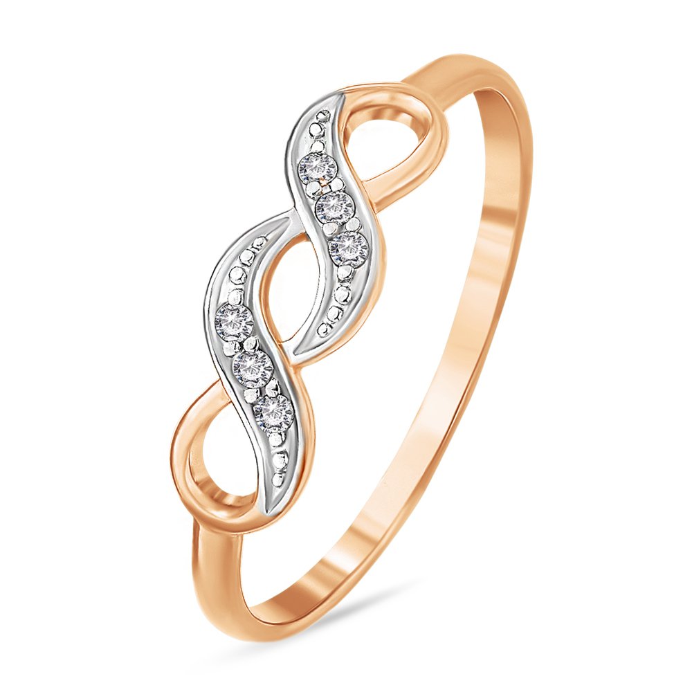 

Кольцо женское из красного золота с фианитом 585Gold 301009514, р, 301009514