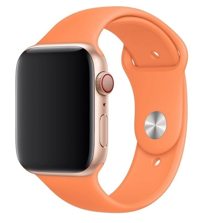 

Ремешок силиконовый для Apple Watch 38/40мм (42), персиковый, на кнопке