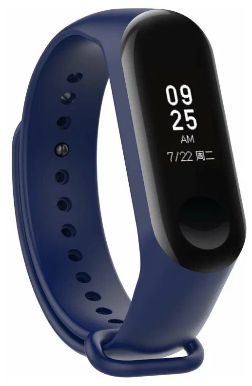 

Ремешок силиконовый для Xiaomi Mi Band 3/4 (1), полуночно-синий, на кнопке