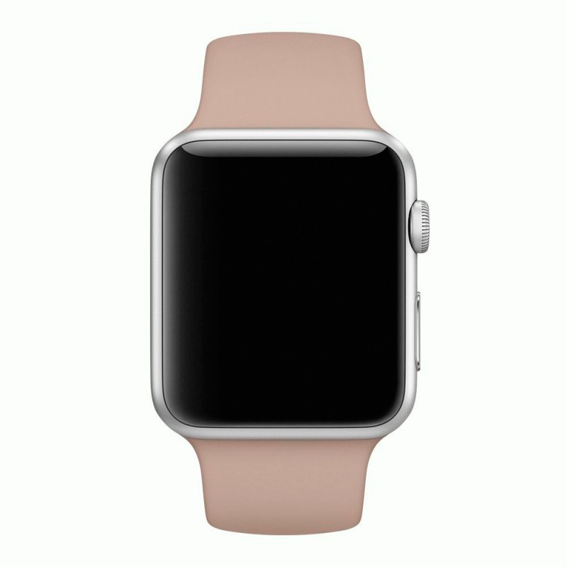 

Ремешок силиконовый для Apple Watch 42/44мм (7), лилово-бежевый, на кнопке