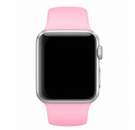 

Ремешок силиконовый для Apple Watch 42/44мм (6), светло-розовый, на кнопке