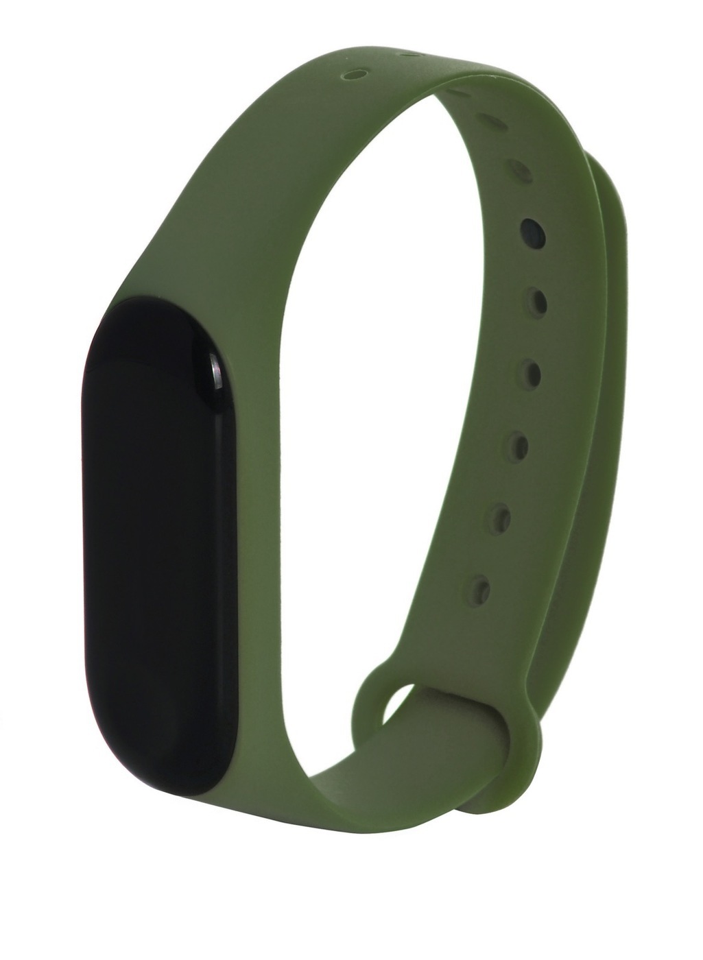 

Ремешок силиконовый для Xiaomi Mi Band 3/4 (8), хаки, на кнопке