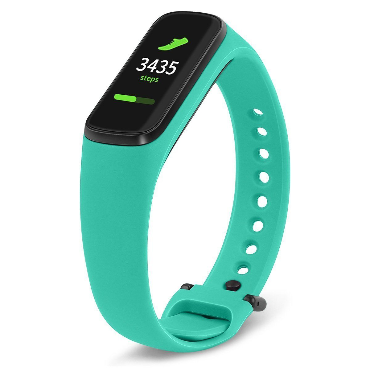 

Ремешок силиконовый для Xiaomi Mi Band 3/4 (6), светло-бирюзовый, на кнопке