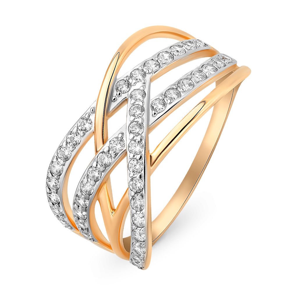 

Кольцо женское из красного золота с фианитом 585Gold 301009393, р, 301009393