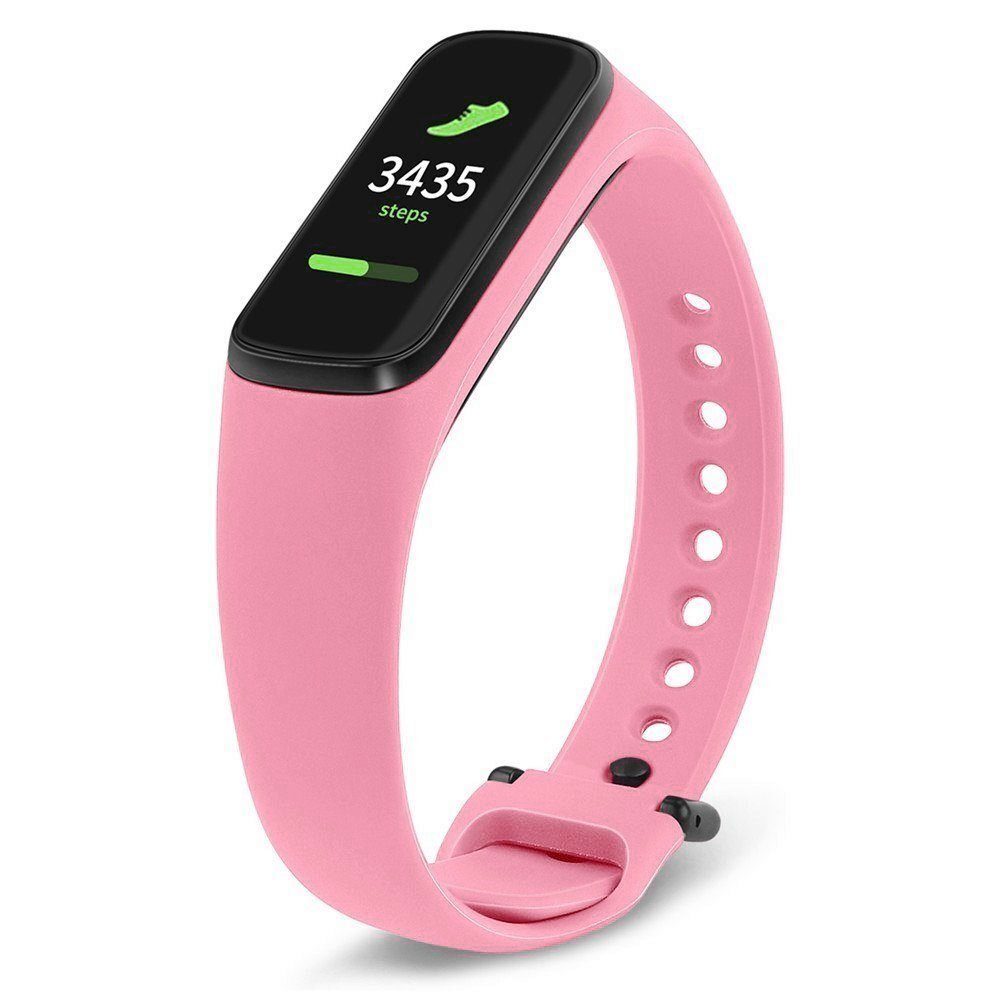 

Ремешок силиконовый для Xiaomi Mi Band 3/4 (18), розовый, на кнопке