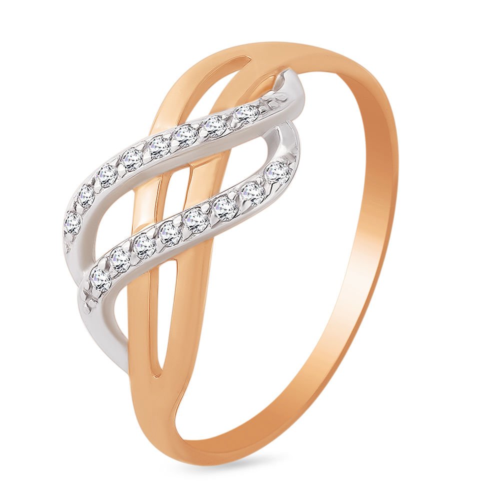 

Кольцо женское из красного золота с фианитом 585Gold 301009373, р, 301009373