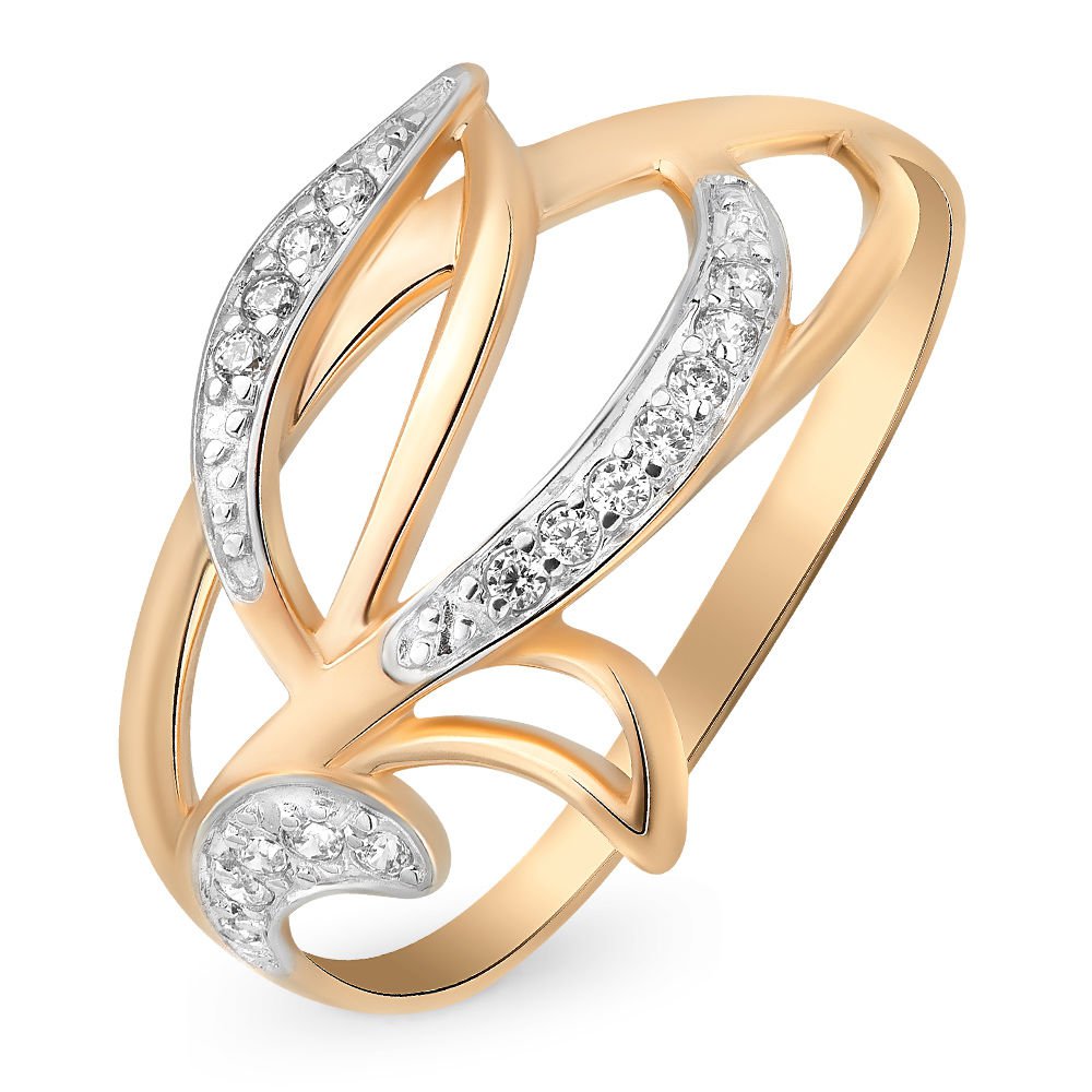 

Кольцо женское из красного золота с фианитом 585Gold 301009409, р, 301009409