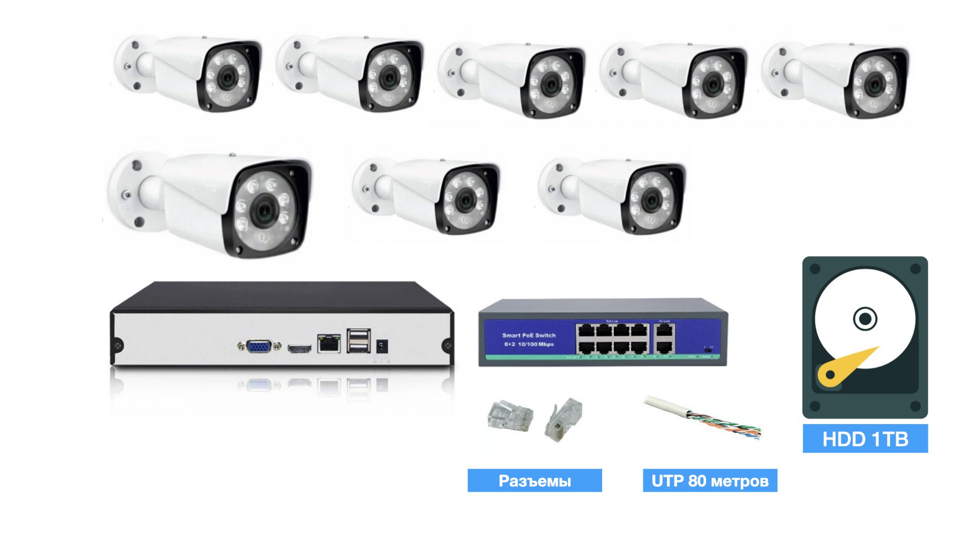 

Полный IP POE комплект видеонаблюдения на 8 камер (KIT8IPPOEIB5_HDD1TB_UTP), KIT8IPPOEIB5_HDD1TB_UTP