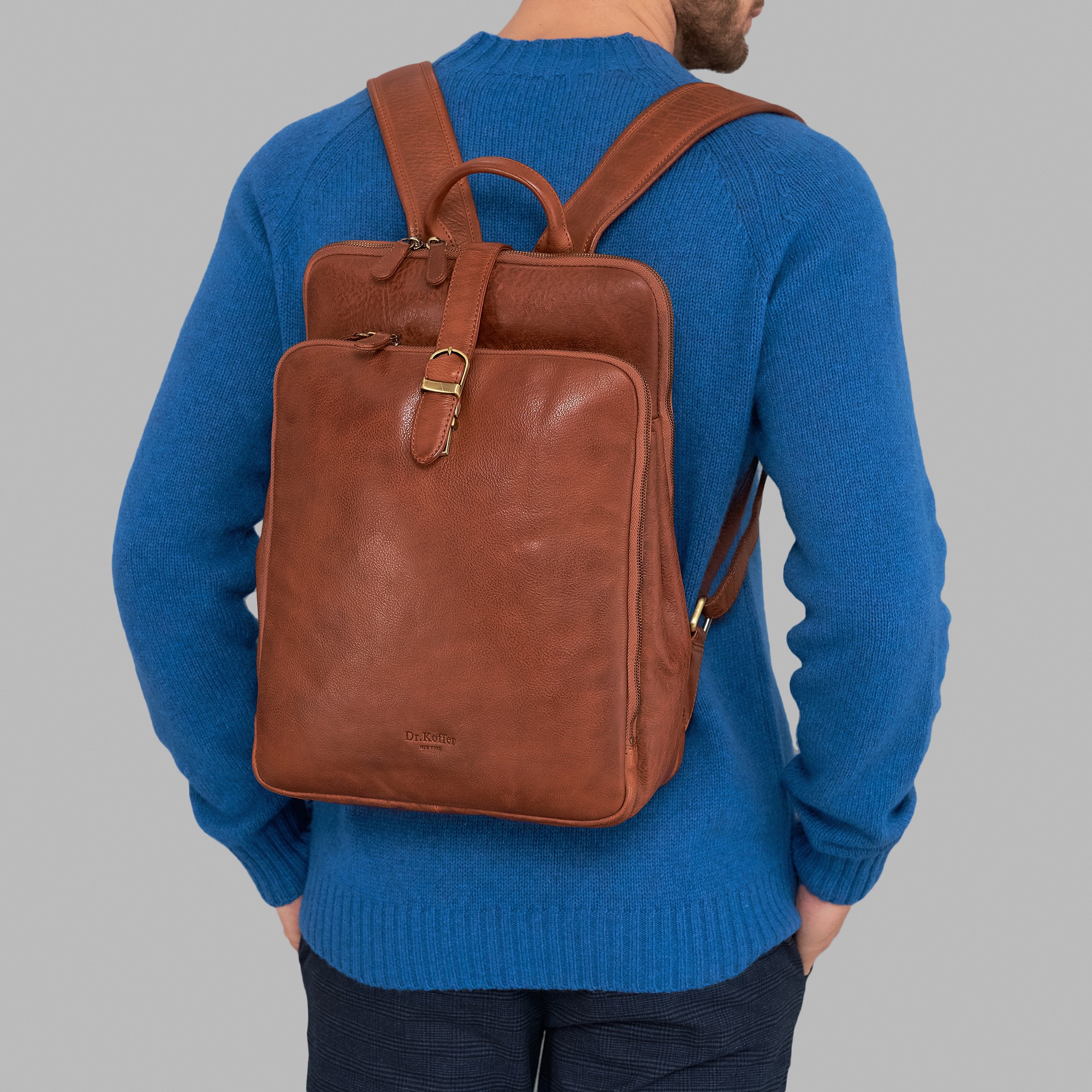 Рюкзак мужской Dr.Koffer B402784-248-05 коричневый, 40x29x13,5 см