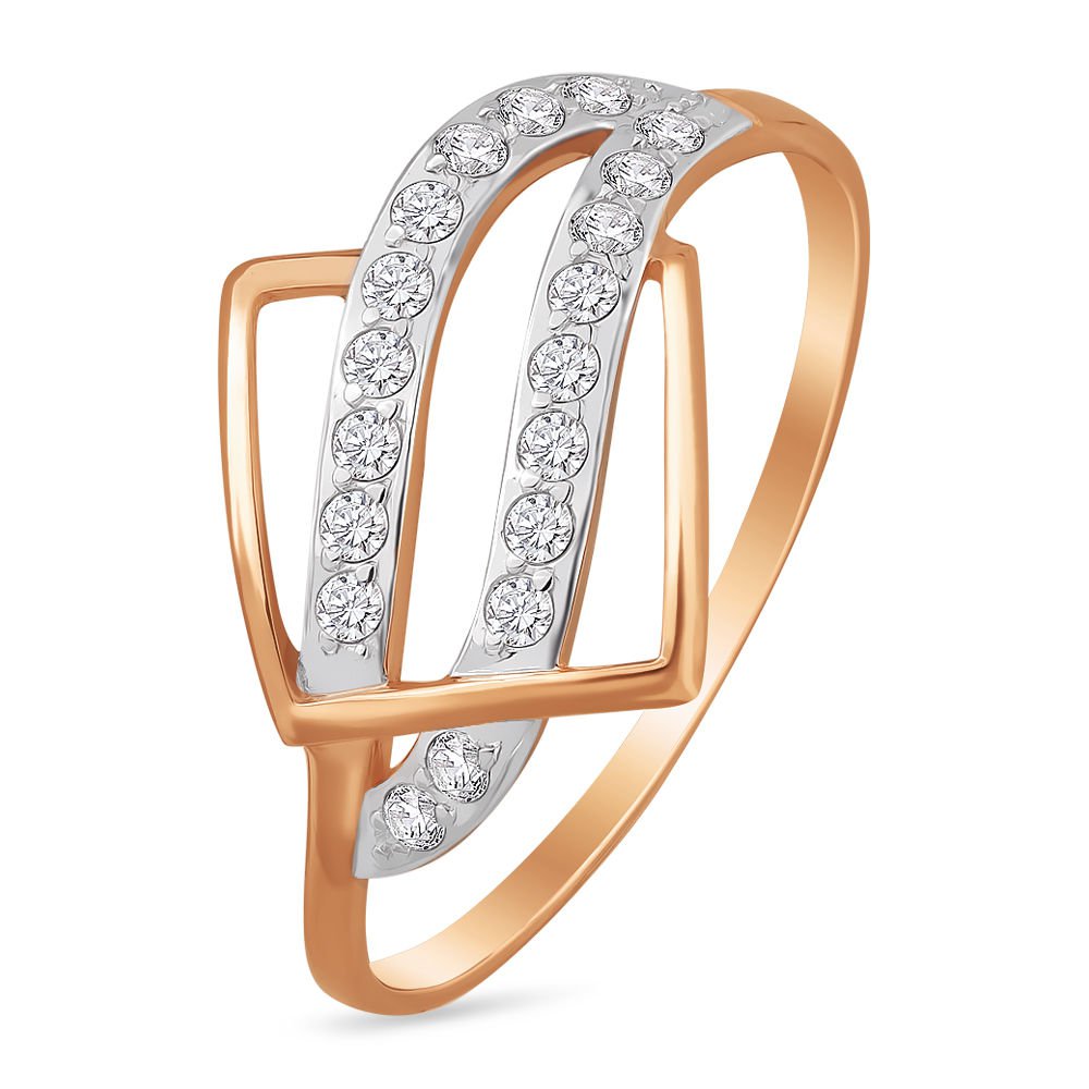 

Кольцо женское из красного золота с фианитом 585Gold 301009403, р, 301009403