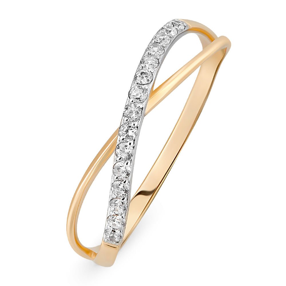 

Кольцо женское из красного золота с фианитом 585Gold 301010760, р, 301010760