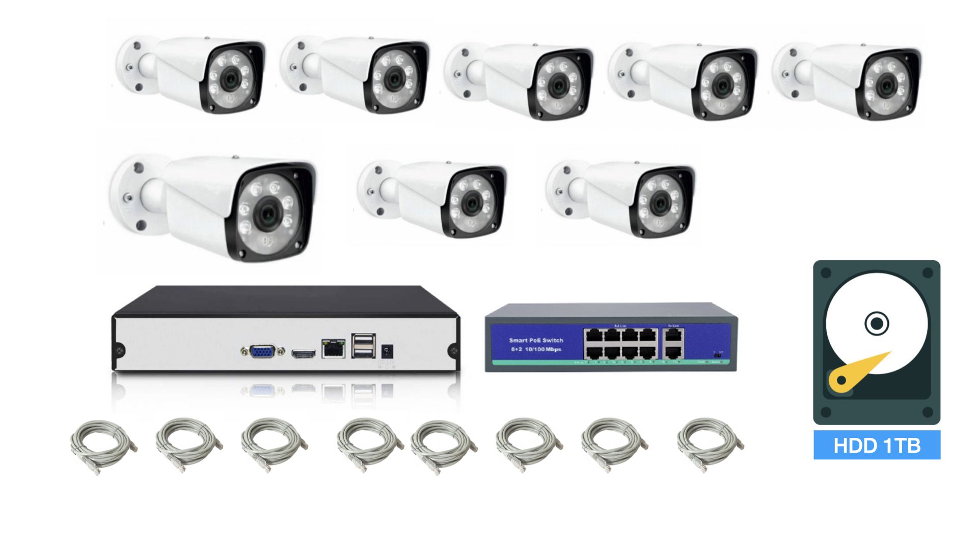 

Полный IP POE комплект видеонаблюдения на 8 камер (KIT8IPPOE20MB3_HDD1TB), KIT8IPPOE20MB3_HDD1TB