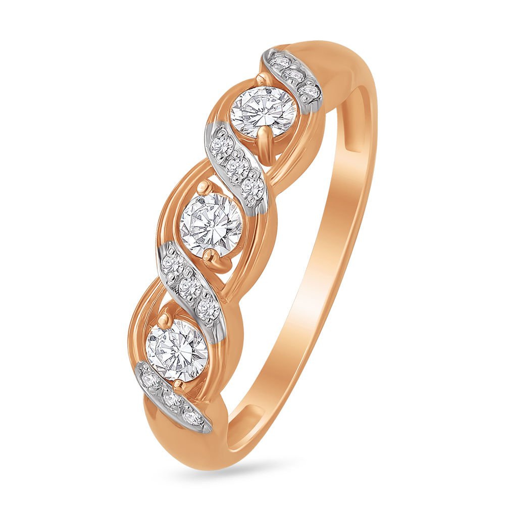 

Кольцо женское из красного золота с фианитом 585Gold 301009381, р. 17, 301009381