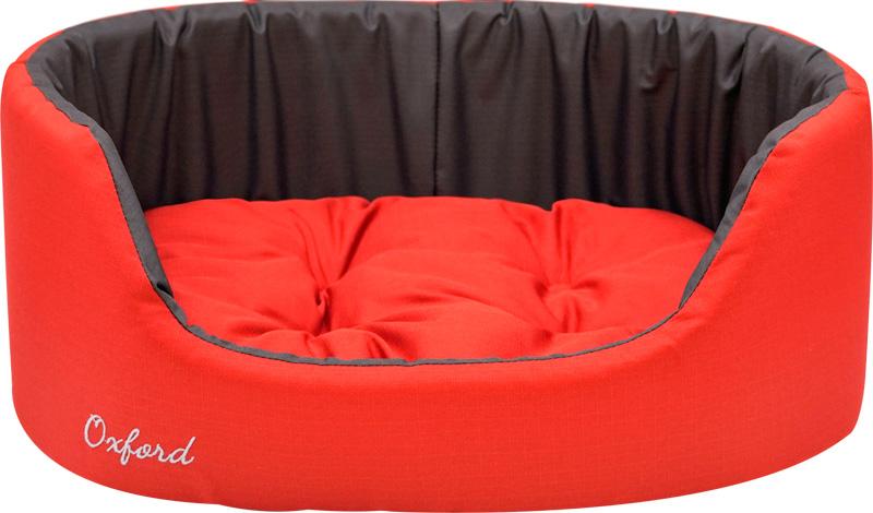 Лежанка ZooExpress Oxford №4, с подушкой, двухсторонняя, красно-серая, 58x43x18 см