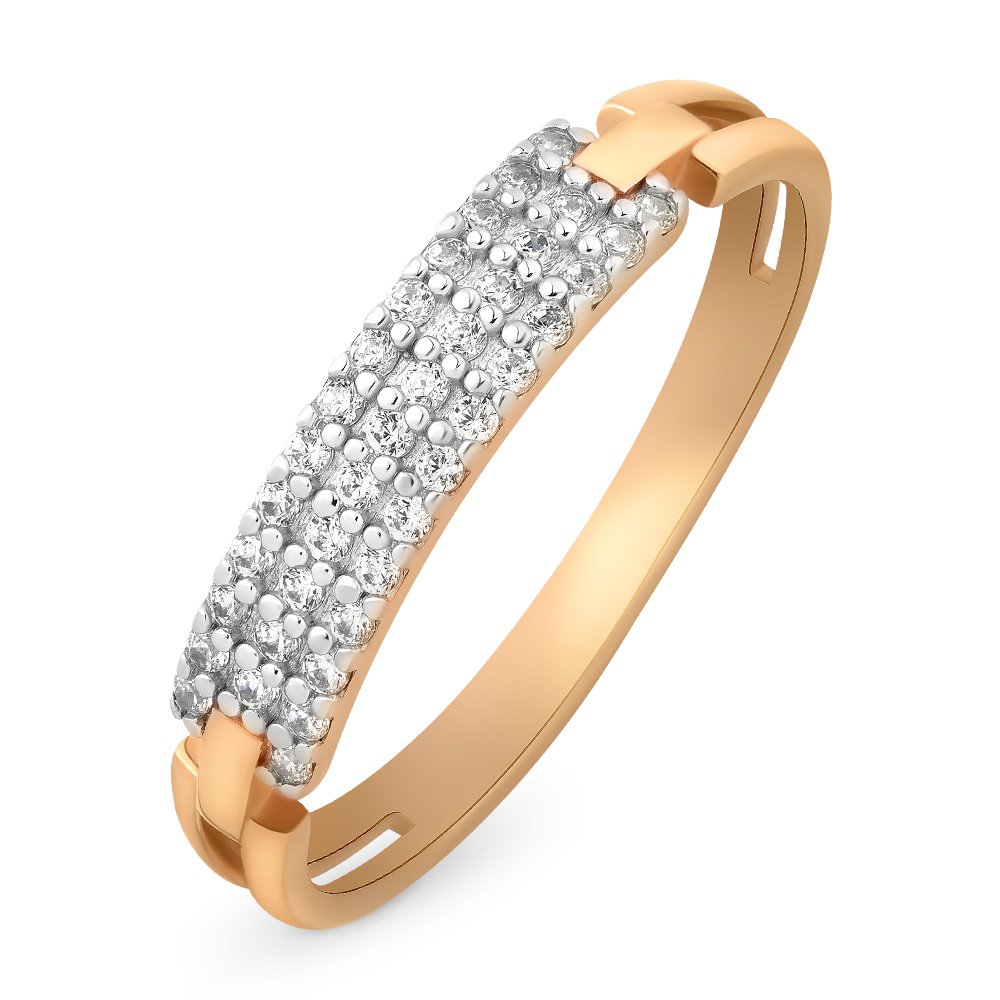 

Кольцо женское из красного золота с фианитом 585Gold 301009367, р, 301009367