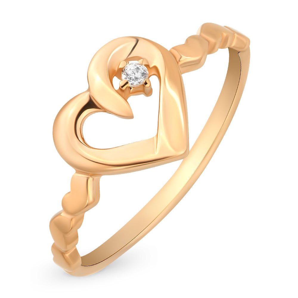 

Кольцо женское из красного золота с фианитом 585Gold 301009427, р, 301009427
