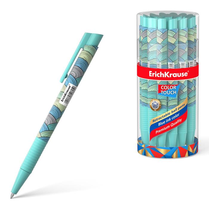 

Ручка шариковая автоматическая ErichKrause ColorTouch Emerald Wave, узел 0.7 мм, тонкое пи, ColorTouch