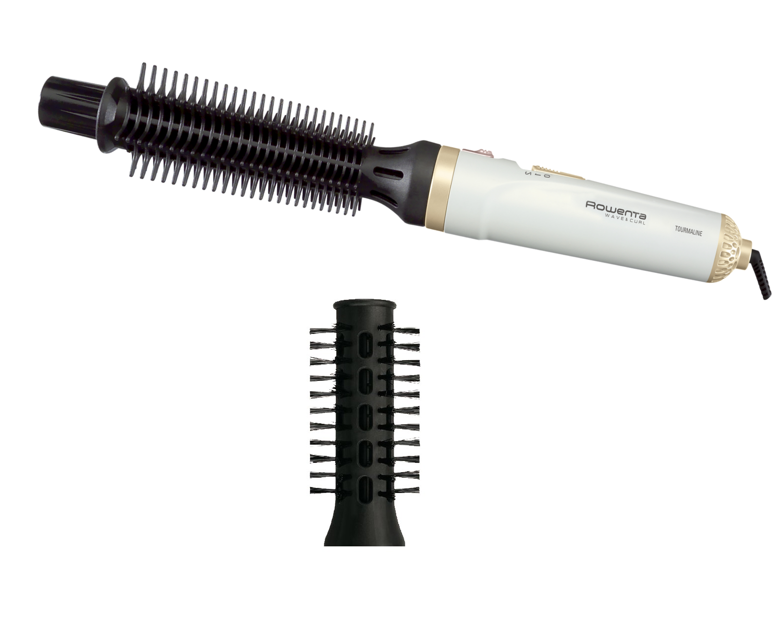 фото Фен-щетка rowenta wave&curl light brush cf3910f0 white/gold