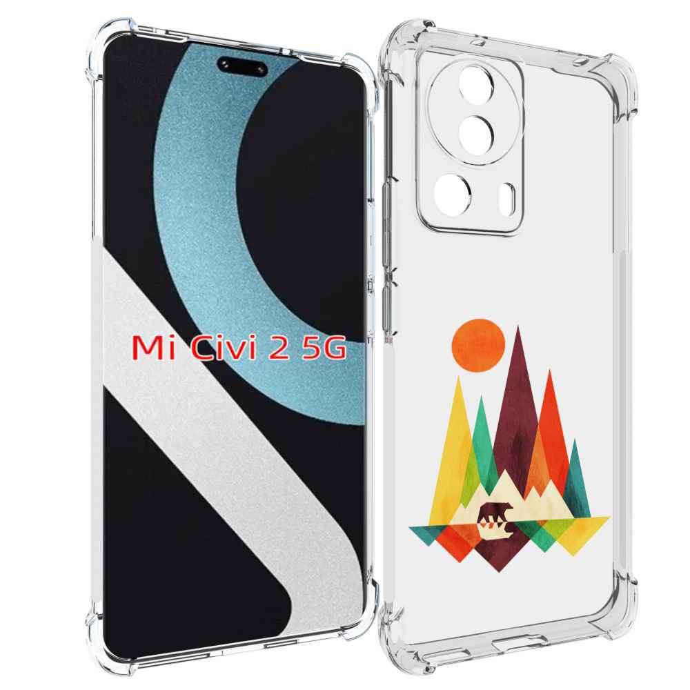 

Чехол MyPads нарисованные горы с медведем для Xiaomi Civi 2, Прозрачный, Tocco