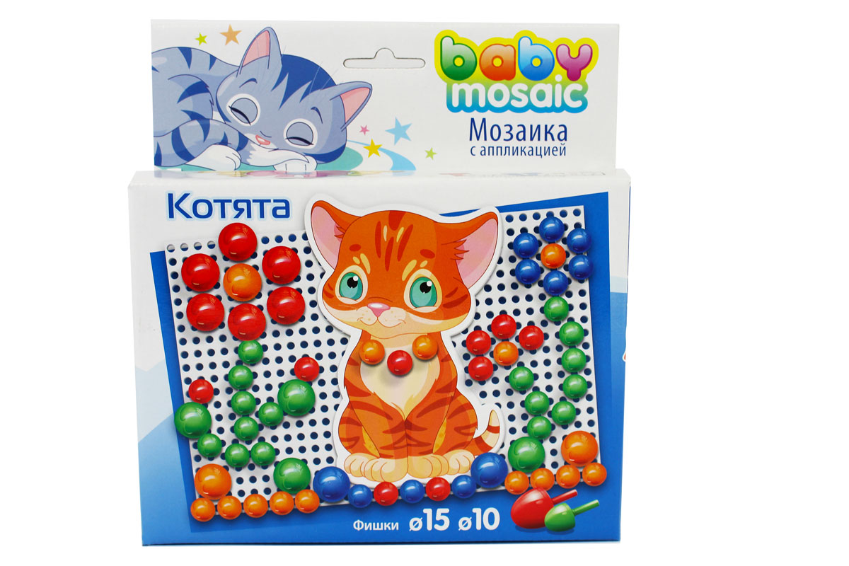 

Мозаика детская с аппликацией Toys Union Котята 65 фишек, Котята