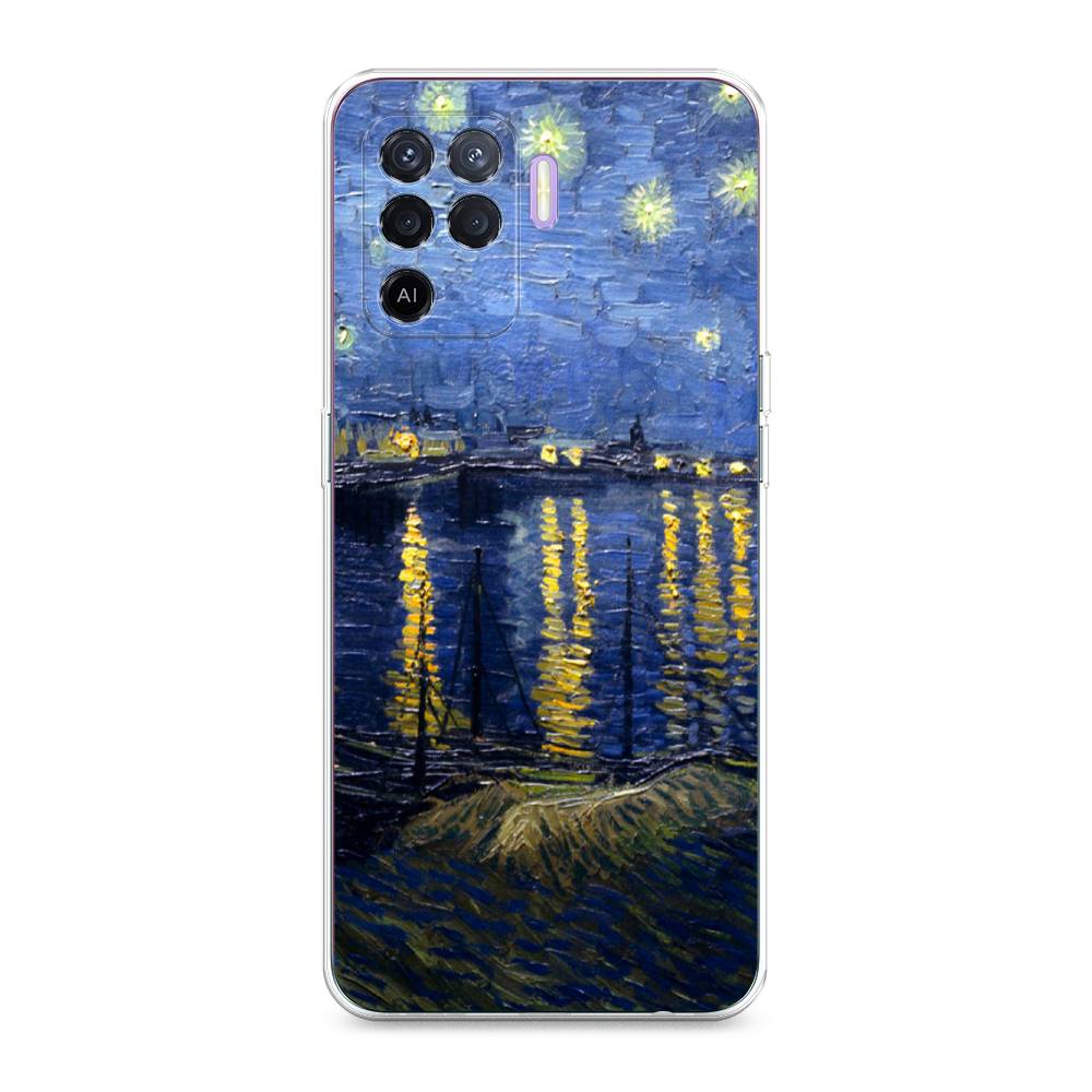 

Чехол для Oppo Reno 5 Lite "Звездная ночь над Роной", Синий;желтый, 255150-4